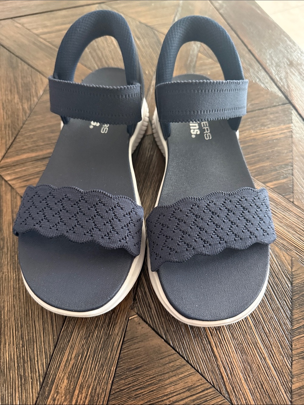 Skechers Hands Free Slip-ins Wilshire Blvd Simply Beloved Sandals Navy Blue 7.5